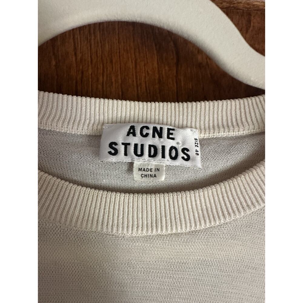 Acne Studios Sweater- Ivory With Net Overlay- Size M/46 - Picture 2 of 2